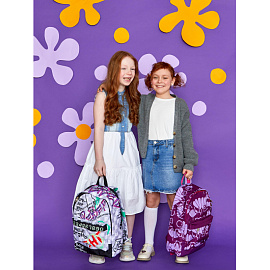 Рюкзак школьный Комус Класс Shape граффити серый