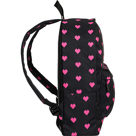Рюкзак школьный Комус Класс Shape, Сердечки, Черный, 1 отд