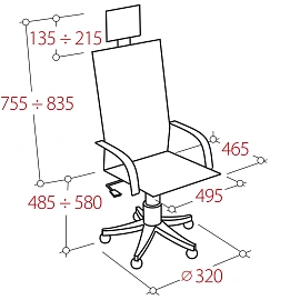 Кресло BN_Hg_EChair-588 TTW сетка/ткань/кожзам черный хром