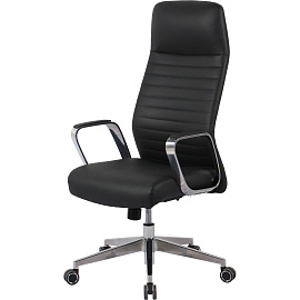 Кресло для руководителя Easy Chair 505 TL чёрное (кожа/ПВХ, алюминий)