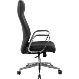 Кресло для руководителя Easy Chair 505 TL чёрное (кожа/ПВХ, алюминий)
