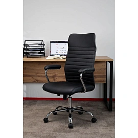 Кресло для руководителя Easy Chair 580 TPU чёрное (экокожа, металл)