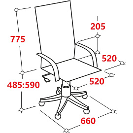Кресло для руководителя Easy Chair 565 TPU чёрное (экокожа, металл)