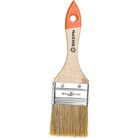 Кисть малярная Вихрь из натуральной щетины 50 мм с деревянной рукояткой (73/3/4/3)