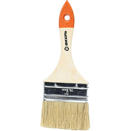 Кисть малярная Вихрь из натуральной щетины 75 мм с деревянной рукояткой (73/3/4/5)
