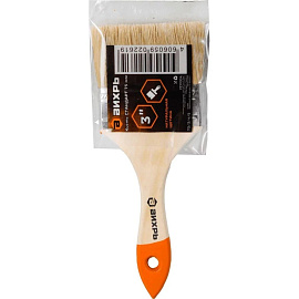 Кисть малярная Вихрь из натуральной щетины 75 мм с деревянной рукояткой (73/3/4/5)