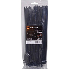 Хомут (стяжка) пластиковый Вихрь 250x4.8 мм черный 100 штук