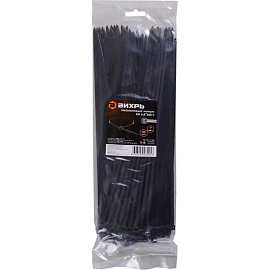 Хомут (стяжка) пластиковый Вихрь 300x4.8 мм черный 100 штук