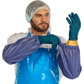 Нарукавники ПВХ для защиты от кислот и щелочей TOPFORT Профхим длина 46 см (2 штуки/ 1 пара в упаковке)