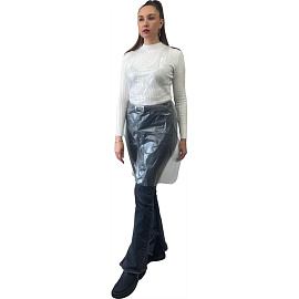 Фартук одноразовый M полиэтиленовый 6 мкм белый в пласте (100 штук в упаковке)