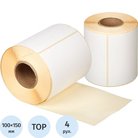 Термоэтикетки 100х150 мм ТОП 40 мм диаметр втулки (4 рулона по 500 этикеток)