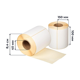 Термоэтикетки 100х150 мм ТОП 40 мм диаметр втулки (4 рулона по 500 этикеток)