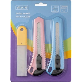 Набор ножей универсальных Attache 18 мм (5 сменных лезвий, 2 штуки в упаковке, SX36-3pcs)