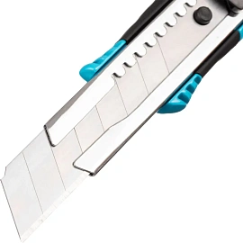 Нож универсальный TOPFORT 18 мм алюминиевый со вставками мет направл