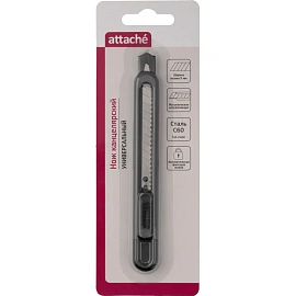 Нож универсальный Attache 9 мм пластиковый мет направл. чёрн. авто