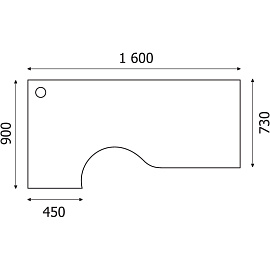 Стол эргономичный Арго А-202 левый (орех гварнери, 1600х900х760 мм) фото Стол эргономичный Арго А-202 левый (орех гварнери, 1600х900х760 мм)