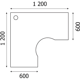 Стол угловой Арго А-203.60 левый (орех гварнери, 1200х1200х760 мм) фото Стол угловой Арго А-203.60 левый (орех гварнери, 1200х1200х760 мм)