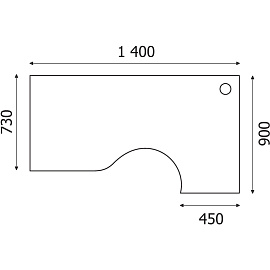 Стол эргономичный Арго А-200 правый (орех гварнери, 1400х900х760 мм) фото Стол эргономичный Арго А-200 правый (орех гварнери, 1400х900х760 мм)
