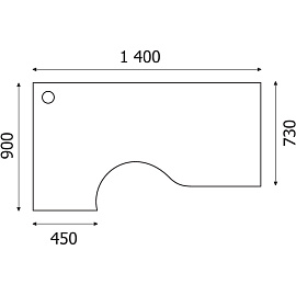 Стол эргономичный Арго А-200 левый (орех гварнери, 1400х900х760 мм) фото Стол эргономичный Арго А-200 левый (орех гварнери, 1400х900х760 мм)