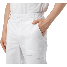 Брюки медицинские мужские белые (размер 52, рост 170-176)