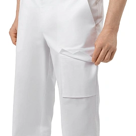 Брюки медицинские мужские белые (размер 54, рост 182-188)