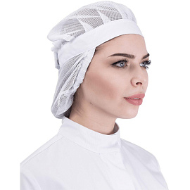 Шапочка белая универсального размера фото Шапочка белая универсального размера