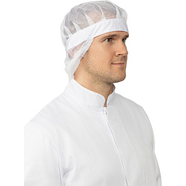 Шапочка белая универсального размера фото Шапочка белая универсального размера