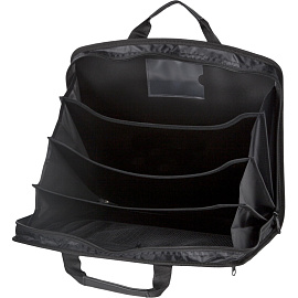 Папка-портфель пластиковая Комус А4+ черная (37.5х28 см, 5 отделений)