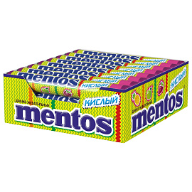 Жевательное драже MENTOS (Ментос) "Кислый", 37,5 г