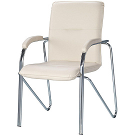 Конференц-кресло Easy Chair Samba бежевый (искусственная кожа, металл хромированный)