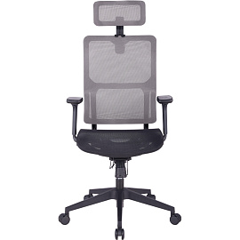 Кресло для руководителя Easy Chair 601 MC серое/чёрное (сетка, пластик)