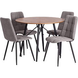 Стул обеденный Комус Мебель Felicita серый (ткань, металл)