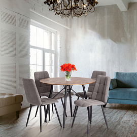 Стул обеденный Комус Мебель Felicita серый (ткань, металл)