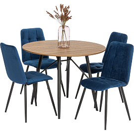 Стул обеденный Комус Мебель Felicita синий (ткань, металл)