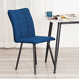 Стул обеденный Комус Мебель Flame синий (ткань, металл)