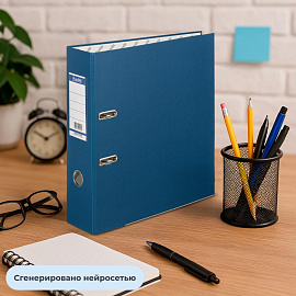 Папка-регистратор Bantex (Attache Selection) Economy Plus 80 мм синяя бумвинил/бумага с защитным уголком