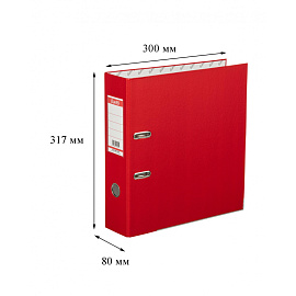 Папка-регистратор Bantex (Attache Selection) Economy Plus 80 мм красная бумвинил/бумага с защитным уголком