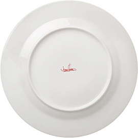Тарелка обеденная Home Queen Медовая фарфор 26.8 см белая/медовая (6 штук в упаковке)