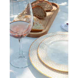 Тарелка обеденная Home Queen Медовая фарфор 26.8 см белая/медовая (6 штук в упаковке)