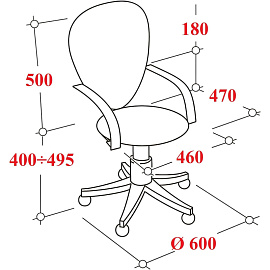 Кресло офисное Комус Мебель Easy Chair 304 LT красное/чёрное (сетка/ткань, пластик)