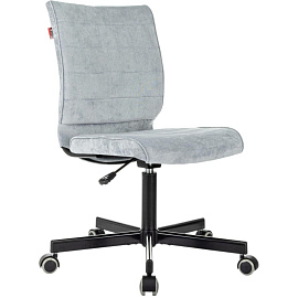 Кресло офисное Easy Chair 303 серо-голубое (велюр, металл)