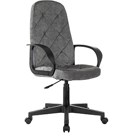 Кресло для руководителя Easy Chair 602LT серое (велюр, пластик)