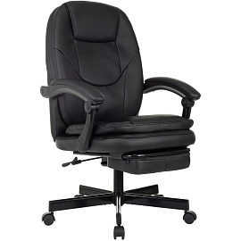 Кресло для руководителя эргономичные Easy Chair 668 чёрное (экокожа, металл)