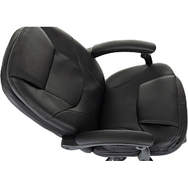 Кресло для руководителя эргономичные Easy Chair 668 чёрное (экокожа, металл)