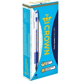 Ручка гелевая неавтоматическая Crown HJR-500R синяя (толщина линии 0.35 мм)