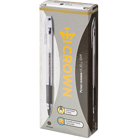 Ручка гелевая неавтоматическая Crown HJR-500R черная (толщина линии 0.5 мм)