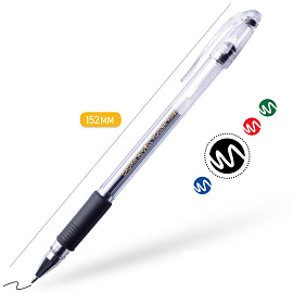 Ручка гелевая неавтоматическая Crown HJR-500R черная (толщина линии 0.5 мм)