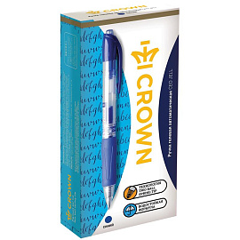 Ручка гелевая автоматическая Crown AJ-5000R синяя (толщина линии 0.7 мм) фото Ручка гелевая автоматическая Crown AJ-5000R синяя (толщина линии 0.7 мм)