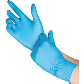 Перчатки медицинские универсальные нитриловые Foxy-Gloves нестерильные неопудренные размер S (6.5-7) голубые (50 пар/100 штук в упаковке)