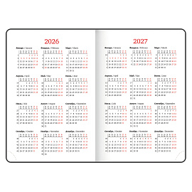 Ежедневник датированный 2026, А5, 138x213 мм, BRAUBERG "Select", балакрон, черный, 117086